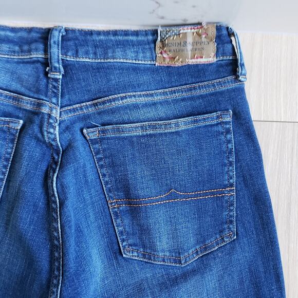 Ralph Lauren Jeans Womens 32x25 Mom High Rise Skinny USA Flag Boho Denim Supply - Picture 5 of 13